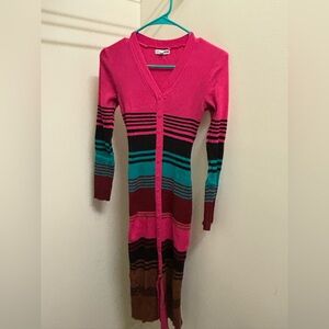 Colorful Striped Long Cardigan